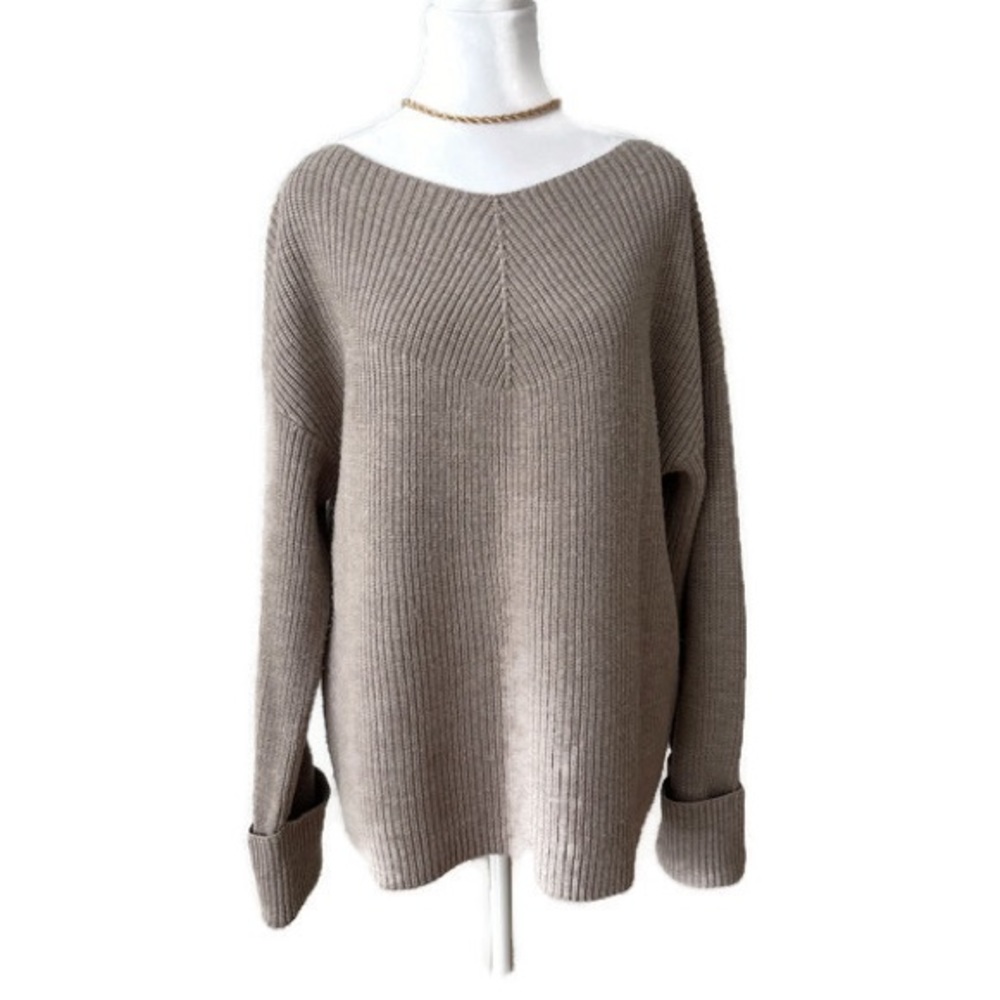 Oak + Fort Taupe Oversized Sweater